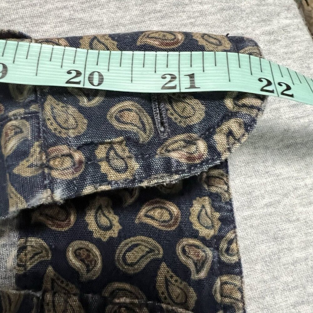 Vintage 90s Chaps Ralph Lauren Shirt Mens Extra Large Blue Paisley Spellout Logo - Picture 13 of 16